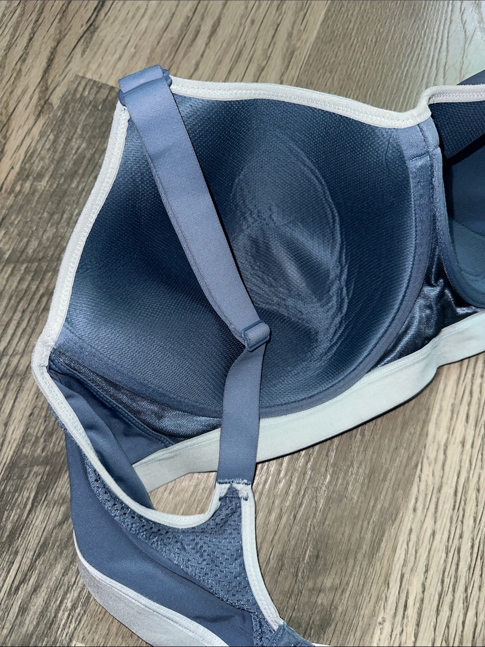 Wacoal contour underwire convertible Sports Bra blue with gray Trim size 40DD - Picture 10 of 14